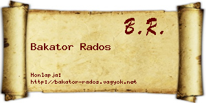 Bakator Rados névjegykártya